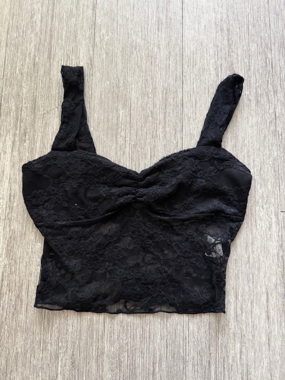 Black Lace Crop Cami